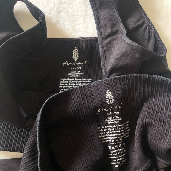 Free People Black Good Karma Square Neck Bra and Leggings Set - Picture 5 of 7